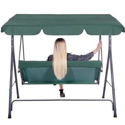 Záhradná hojdačka 3-miestna, zelená SPRINGOS LUNA