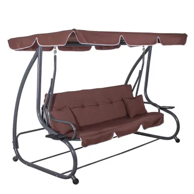 Záhradná hojdačka 4-miestna, hnedá SPRINGOS FLORIDA