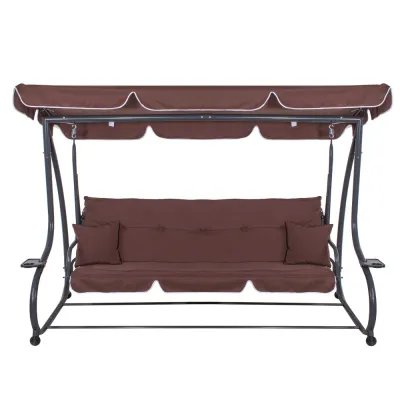 Záhradná hojdačka 4-miestna, hnedá SPRINGOS FLORIDA