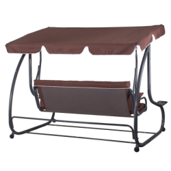 Záhradná hojdačka 4-miestna, hnedá SPRINGOS FLORIDA