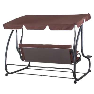 Záhradná hojdačka 4-miestna, hnedá SPRINGOS FLORIDA