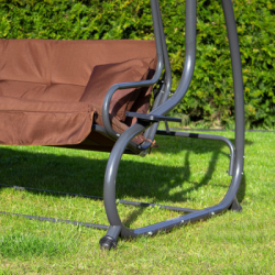 Záhradná hojdačka 4-miestna, hnedá SPRINGOS FLORIDA