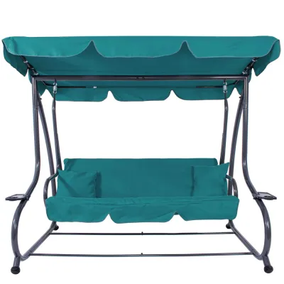 Záhradná hojdačka SPRINGOS VENEZIA 3-miestna tyrkysová