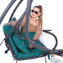 Záhradná hojdačka SPRINGOS VENEZIA 3-miestna tyrkysová