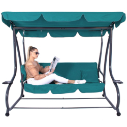 Záhradná hojdačka SPRINGOS VENEZIA 3-miestna tyrkysová