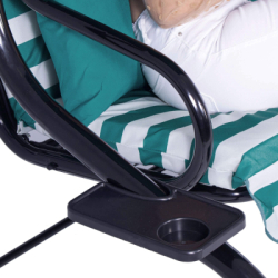 Záhradná hojdačka SPRINGOS MALIBU 4-miestna, zeleno-biela