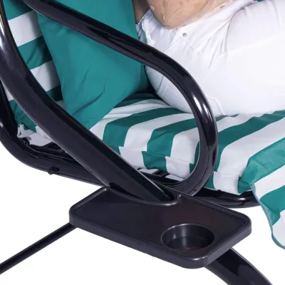 Záhradná hojdačka SPRINGOS MALIBU 4-miestna, zeleno-biela