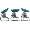 Záhradná hojdačka SPRINGOS MALIBU 4-miestna, zeleno-biela