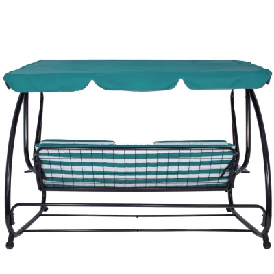 Záhradná hojdačka SPRINGOS MALIBU 4-miestna, zeleno-biela