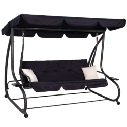 Záhradná hojdačka 4-miestna, čierna SPRINGOS FLORIDA