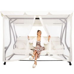 Záhradná hojdačka SPRINGOS BOHEMA 4-miestna, krémová