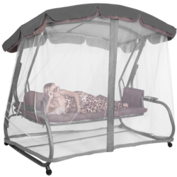 Záhradná hojdačka 3-4-miestna SPRINGOS DIANA GS0032, hnedá