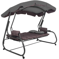 Záhradná hojdačka 3-4-miestna SPRINGOS DIANA GS0032, hnedá