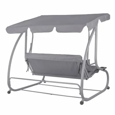 Záhradná hojdačka SPRINGOS VENEZIA 3-miestna, šedá