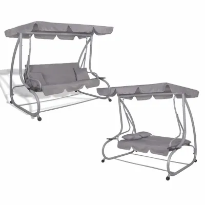 Záhradná hojdačka SPRINGOS VENEZIA 3-miestna, šedá