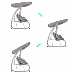 Záhradná hojdačka SPRINGOS VENEZIA 3-miestna, šedá