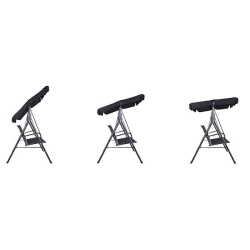 Záhradná hojdačka SPRINGOS PALERMO 3-miestna, čierna