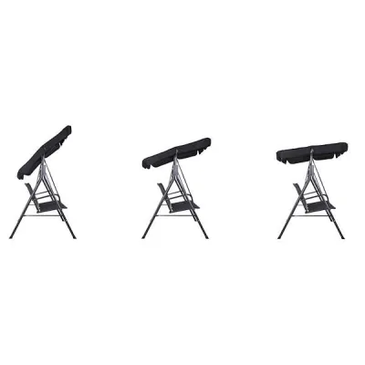 Záhradná hojdačka SPRINGOS PALERMO 3-miestna, čierna