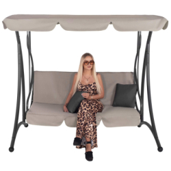 Záhradná hojdačka 3-miestna SPRINGOS DEIZY GS0031, béžová