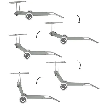 Záhradné lehátko na kolieskach SPRINGOS MOBI šedé