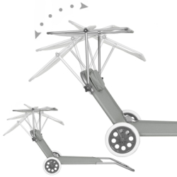 Záhradné lehátko na kolieskach SPRINGOS MOBI šedé