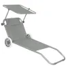 Záhradné lehátko na kolieskach SPRINGOS MOBI šedé