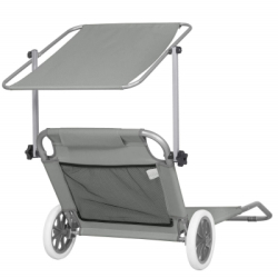 Záhradné lehátko na kolieskach SPRINGOS MOBI šedé