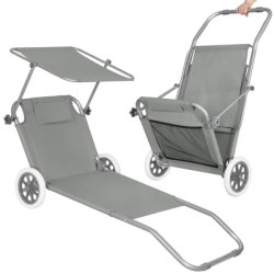 Záhradné lehátko na kolieskach SPRINGOS MOBI šedé