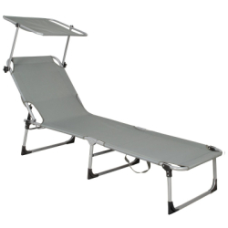 Záhradné polohovacie lehátko SPRINGOS POOL sivé