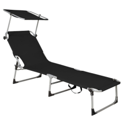 Záhradné polohovacie lehátko SPRINGOS POOL čierne