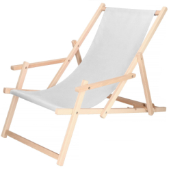 Záhradné drevené lehátko SPRINGOS TORINO svetlo šedé