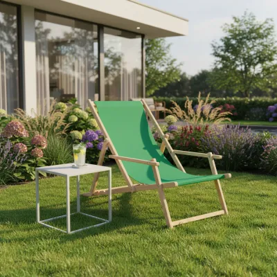 Záhradné drevené lehátko SPRINGOS TORINO zelené