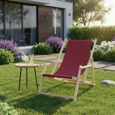 Záhradné drevené lehátko SPRINGOS TORINO vínové