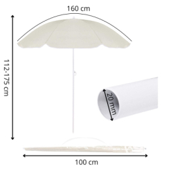 Záhradný slnečník 145 cm SPRINGOS CLASSIC BU0024 svetlo béžový