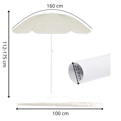 Záhradný slnečník 145 cm SPRINGOS CLASSIC BU0024 svetlo béžový