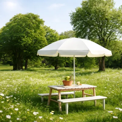 Záhradný slnečník 145 cm SPRINGOS CLASSIC BU0024 svetlo béžový