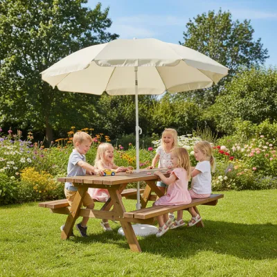 Záhradný slnečník 145 cm SPRINGOS CLASSIC BU0024 svetlo béžový