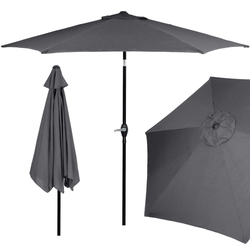 Záhradný slnečník 250 cm, tmavo šedý SPRINGOS SUNNY GU0021
