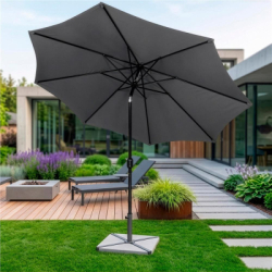 Záhradný slnečník 290 cm, tmavo šedý SPRINGOS SUNNY GU00200