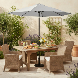 Záhradný slnečník 250 cm, svetlo šedý SPRINGOS SUNNY GU0022