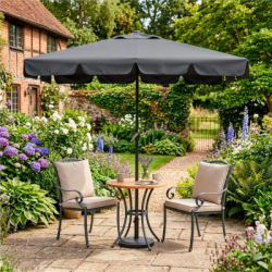 Záhradný slnečník 230 cm, tmavo šedý SPRINGOS PALMA GU0037