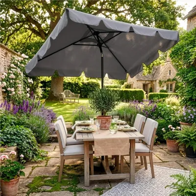 Záhradný slnečník 230 cm, tmavo šedý SPRINGOS PALMA GU0037