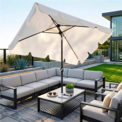 Záhradný slnečník 230 cm, krémový SPRINGOS PALMA GU0039