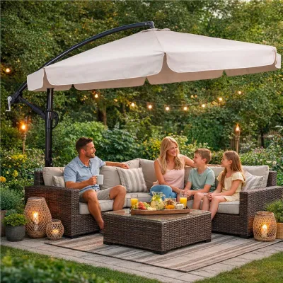 Záhradný slnečník 290 cm, krémový SPRINGOS MALTA GU0045