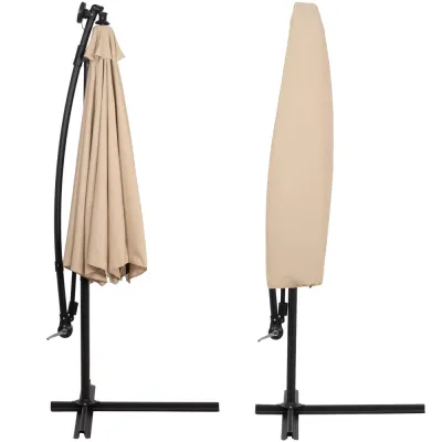 Záhradný slnečník s ľad osvetlením 290 cm, béžový SPRINGOS ATENA GU0047