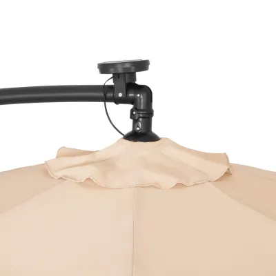 Záhradný slnečník s ľad osvetlením 290 cm, béžový SPRINGOS ATENA GU0047