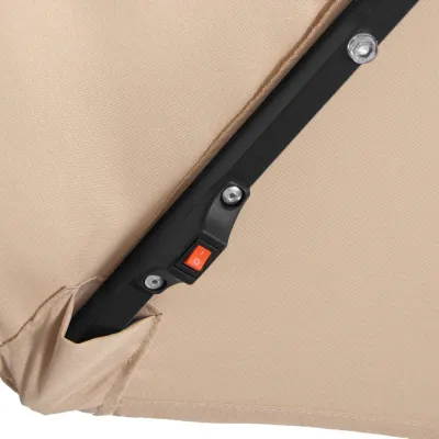 Záhradný slnečník s ľad osvetlením 290 cm, béžový SPRINGOS ATENA GU0047