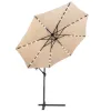 Záhradný slnečník s ľad osvetlením 290 cm, béžový SPRINGOS ATENA GU0047