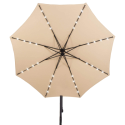 Záhradný slnečník s ľad osvetlením 290 cm, béžový SPRINGOS ATENA GU0047