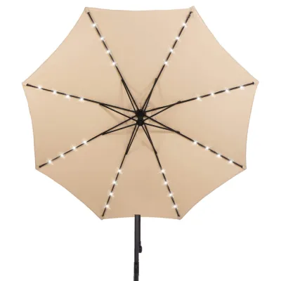 Záhradný slnečník s ľad osvetlením 290 cm, béžový SPRINGOS ATENA GU0047